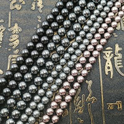 China 3A Grade Shinny Crystal Black Pearl Glass Beads For Diy Bracelet Making for sale