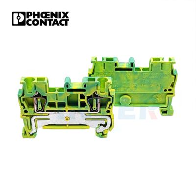 China PA 3031238 ST 2.5-PE Ground Terminal Wire Connector Combined Screwless Spring Din Rail Terminal Block for sale