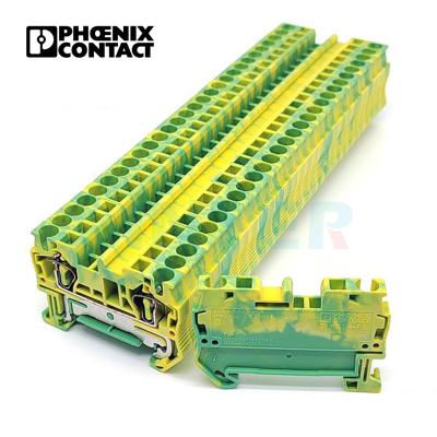 China PA 3031380 ST 4-PE Phoenix Contact Earth Terminal Block Recessing Screwless Terminal Blocks for sale