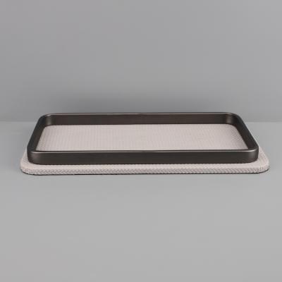 China Modern Simple Metal Leather Tray USA Squire Wood Tray for sale