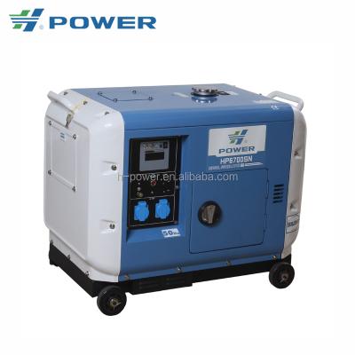 China Art 220v Exquisite Silent Small Low RPM Diesel Generator HP6700SN HP6700SN for sale