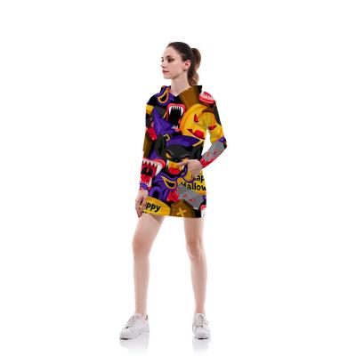 China Aooge Anti-Shrink 2021 Spring Autumn 3D Custom All Over Print New Arrival Customized Customized Dress With Hoodie Women's Hoodie Dress for sale