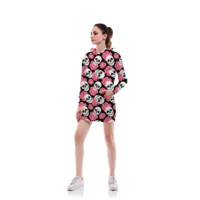 China Plus Size Aooge 2021 Spring Autumn 3D Custom All Over Print Printed Dropshipping Printed Hoodie Dress Cotton Heavy Duty Hoodies for sale