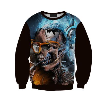 China Anti-pilling Aooge Drop Shipping Custom Print Women's Skull Oversized Crewneck Sweatshirt For Women for sale