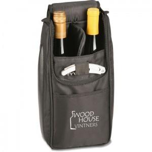 China Black Dobby Nylon Cooler Wine Bag for sale