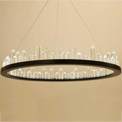 China Modern Luxury Modern Ceiling Circle Rings Hanging Lighting Pendant Light Gold Led Crystal Chandelier for sale