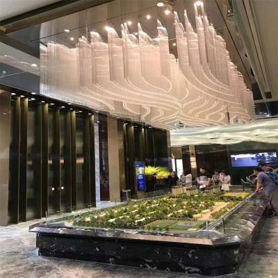 China Modern Minimalist Custom Hotel Dining Large Size Luxury Chandelier Lobby Decoration Project Pendant Light for sale