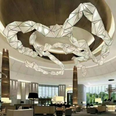 China Staircase Minimalist Contemporary Luxury Lobby Decoration Customized Glass Chandelier Pendant Light for sale