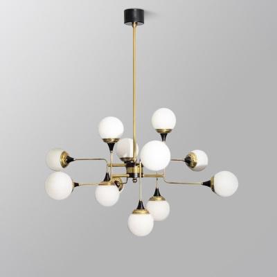 China Modern Minimalist Post Ceiling Pendant Light Modern Decorative Indoor LED Living Room Lighting Glass Chandelier Lamp for sale