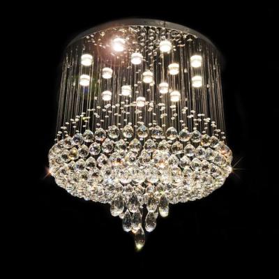 China Large Custom Project Minimalist Crystal Pendant Light Large Indoor Modern Luxury K9 Crystal Hotel Chandelier for sale