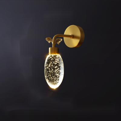 China Factory Price Modern Gold Color Bedroom Vintage Home Decor Crystal Led Wall Lamp for sale