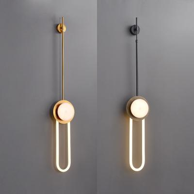 China Staircase Indoor Lighting Modern Design Minimal Creative Minimal Creative Metal Led Wall Lamp Hotel Luxury Light Fixtures for sale