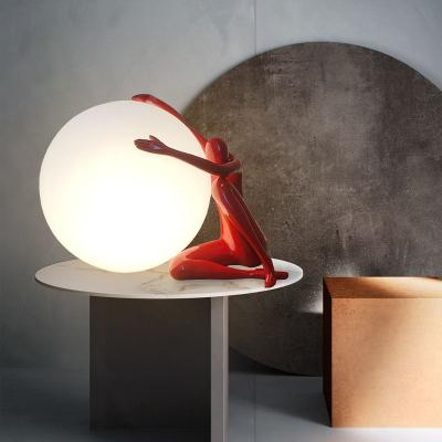 China Decorative Humanoid Lamp Desk Table Designer Resin E27 Table Light In Sculpture Postmodern Creative Hotel Art for sale