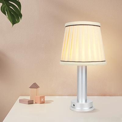 China Newest Postmodern Fabric Shade Table Lamp USB Reading Desk Lamp Decorative LED Rechargeable Desk Light for sale