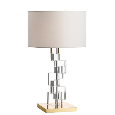 China Modern simple modern American household lamps warm romantic metal crystal table lamp for living room villa bedroom for sale