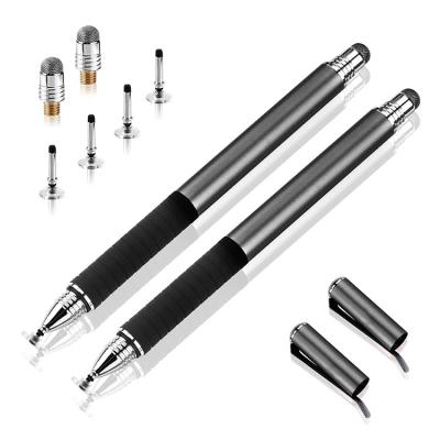 China Promotional Stylus Pen Custom Metal Disc Stylus Pen With Replacement Tips Metal Good Quality Mobile Phone for sale