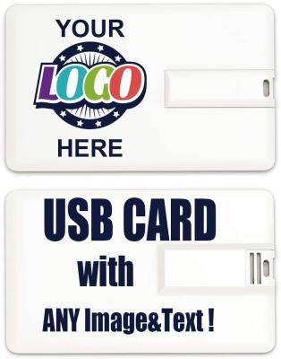 China Custom Plastic USB Flash Credit Card Reader 8GB Printed With Your Logo - As Promotional Gift - Bulk - Flip Card for sale