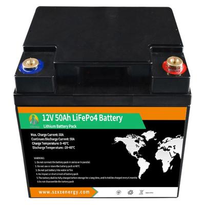 China OEM Solar Rechargeable Battery Storage Power Supply 12Volt Lifepo4 50Ah 12V Lithium Battery for sale