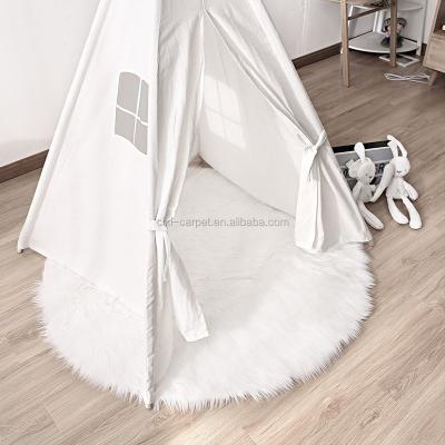 China Anti-slip Good Quality Soft Imitation Faux Fur Sheepskin Rug For Home Decoration for sale