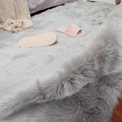 China 2018 Most Popular 100% Polyester Blankets Anti-skid Faux Fur Blanket Brown Area Shaggy With Cheap Price for sale