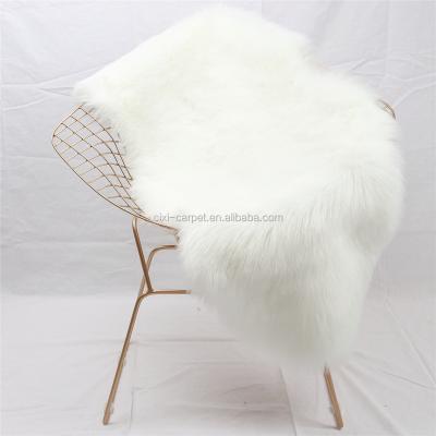 China Anti-slip Synthetic Thick Wool Sheepskin Rugs Round Shape Colored Lambskin Rugs for sale