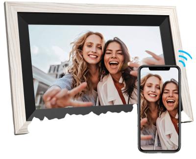 China Large Clock Stock 8'/8.2' FHD Touch Motion Sensor Frameo Wooden Digital Frame 16gb Android wif Digital Photo Picture Frame for sale