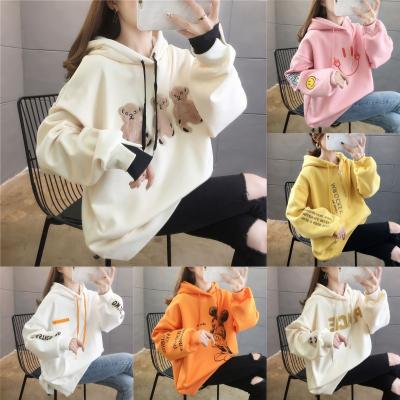 China Breathable cotton pullovers warm women's hoodies wholesale women's pullovers print hoodies patch embroidered for sale