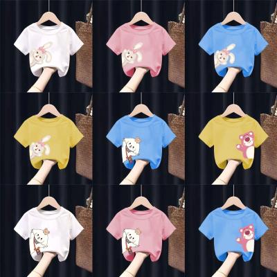 China Boy's Breathable T-shirts Striped Children's Wear Baby Boy Clothes Mixed Color Boys Shorts Sleeve Shirt Kids Clothing for sale