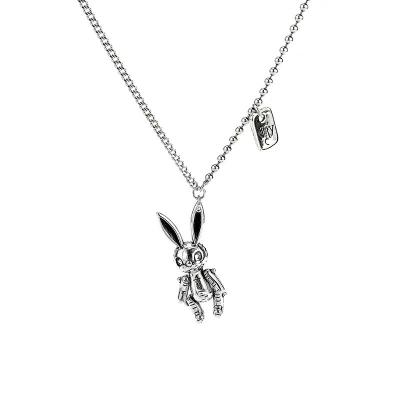 China Cartoon Flexible Punk Rabbit Long Chain Retro Bunny Jewelry Necklace Party Hip Hop Fashion Pendant Necklace For Women Men for sale