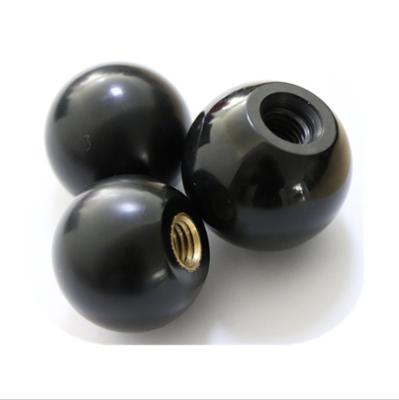 China Machinery Repair Shops Factory Supplier Plastic Black Bakelite Ball Button Metal Insert Self Fixing Ball Button for sale