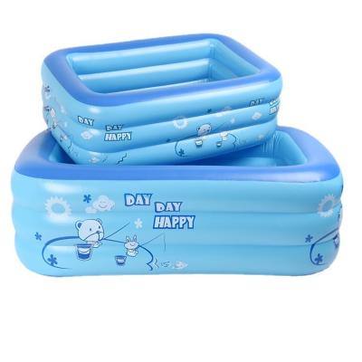 China Kids/children inflatable swimming pool 1.8m 3-ring bubble bottom printing Weight Reduction PVC inflatable swimming pool for sale