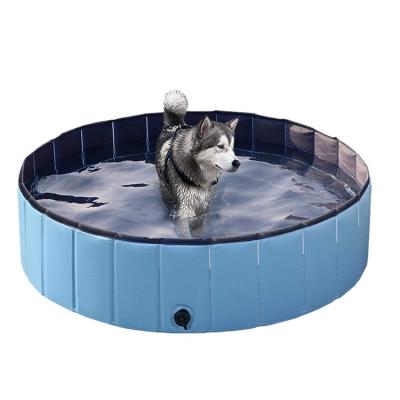 China PVC Pet Cleaning Foldable Dog Swimming Pool 80x20cm Dog Paddling Pool for sale