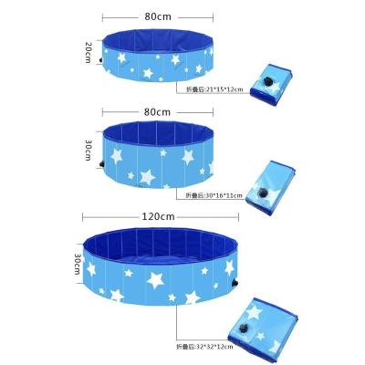 China PVC 80/120/160 cm Foldable Waterproof Pet Pool Bathtub, Custom Collapsible Dog swimming pool Pet Bath Tub for sale