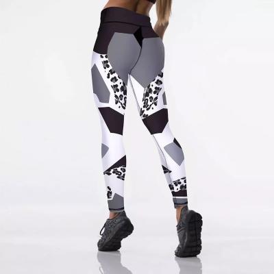 China Qickitout 12%spandex Antibacterial Waist Elasticity Women Sexy Digital Printed High Leg Gaiters Lift Up Strength Pants for sale