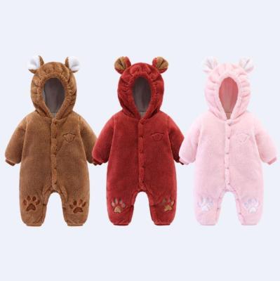 China Wholesale Eco-Friendly Cozy Soft Fleece Baby Clothes And Romper Fashionable Suit Winter Baby Outing Clothes Newborn Romper for sale