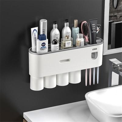 China Sustainable Bathroom Accessories Portable Bath Storage Organizer Waterproof Silicone Toothbrush Holder for sale