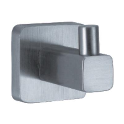 China Modern Wall Mounted Brushed Simple Square Stainless Steel Pedestal Clothes Peg Bathroom Towel Hook for sale