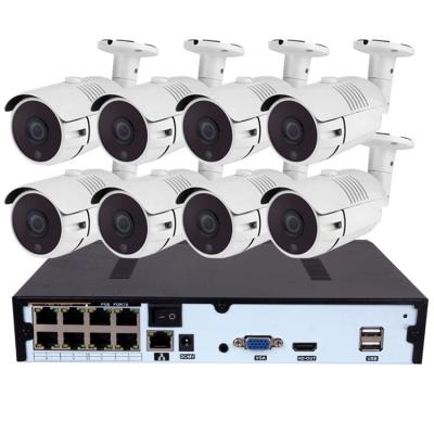 China H.265+ 8ch PoE nvr kits ip camera 3mp waterproof outdoor infrared Night Vision cctv Camera kit 8CH Set Te koop