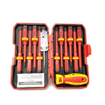 China 13pc Cross nsulated Electrician Fully Insulated High Voltage Multi Screwdriver Tool Kit Electrician Screwdriver Set Tool for sale