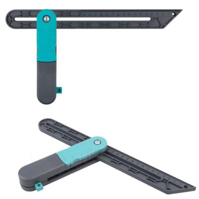 China ABS Adjustable Angle Ruler With Lock Measuring Tools Angle Finder Profile Cutout Wider Woodworking Tiling Scale Laminate Tools for sale