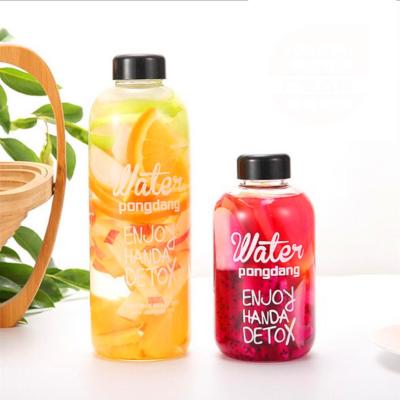 China Wholesale Viable Juice Drink Bottle Scented Tea Juice Bottle Clear Glass Water Bottle for sale