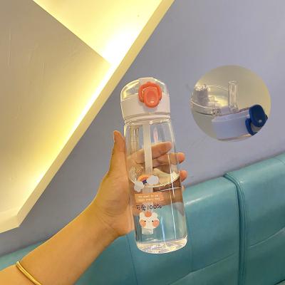 China Customizable Clear Plastic Water Bottle Customizable Clear Plastic Sustainable Water Bottles With Straw for sale