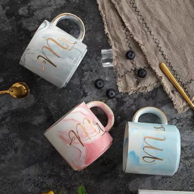 China Viable Wholesale Creative Travel White Coffee Home Mugs Nordic Luxury Ceramic Mugs for sale