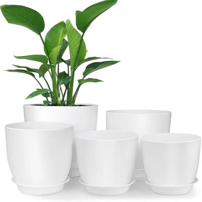 China New Style Modern Pure Color Planter Pot Plastic Material Plant Decoration Eco-Friendly Garden Flower Vase/Pot for sale