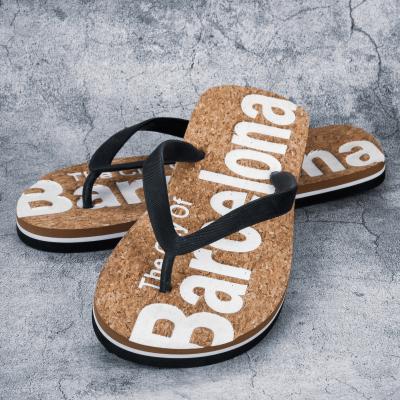 China Fashion Trend Waterproof Casual Sports PVC Top Press Printing Summer Shoes Brown 2021 Flip Flop For Men for sale