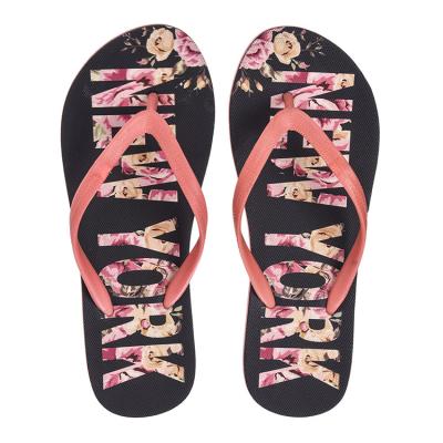 China Custom Logo Transfer Print Eva Slippers Toe Plastic Flip Flop Beach Open Shoes In Bulk Fashion Trend Wholesale For Women for sale