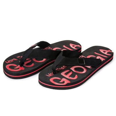 China Original Fashion Trend Printing Press Letters Textile Groovy Stimulating Embossed Slipper Wholesale Women Summer Casual Flip Flops for sale