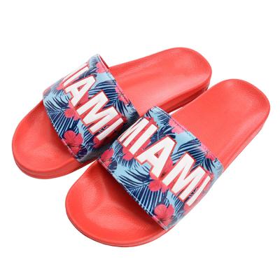 China Upper Soft Men Flip Flops Beach Baby Slippers Miami Florida Fabric Ladies Breathable Bold City Letter for sale