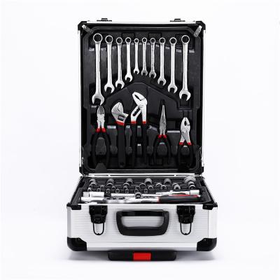 China 187 piece hardware tool set with aluminum pull rod box portable carry-on multi-function toolbox set for sale