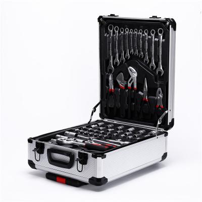 China 187 piece hardware tool set with aluminum pull rod box portable carry-on multi-function toolbox set for sale